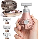 Trimcoo Mini Bikini Trimmer for Women - Intimate Pubic Hair Removal, Electric Body Groomer, Small Portable Wet/Dry Shaver, Magnetic Blade, USB-C Rechargeable with Travel Case, Easy to Clean (Gold)