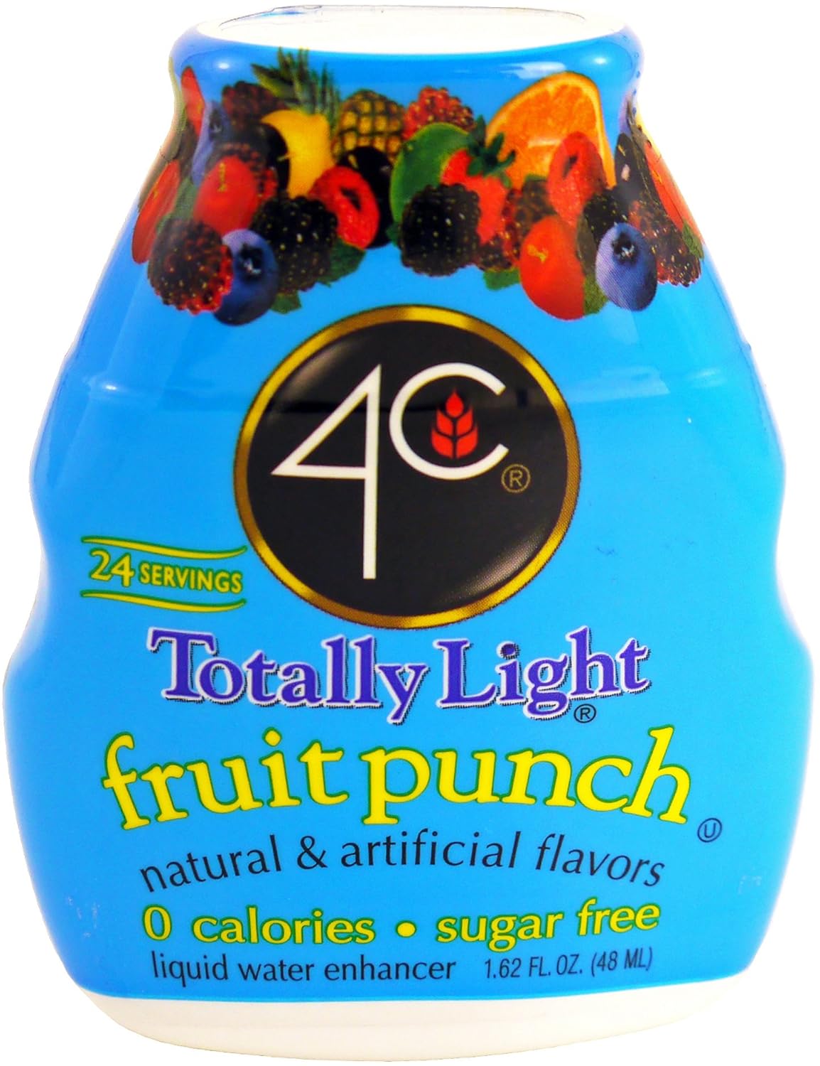 4C Liquid Water Enhancer, Totally Light Fruit Punch (Pack of 4) Powdered Soft