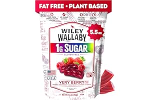 Wiley Wallaby 5.5 Ounce Very Berry Low Sugar Gluten Free Gourmet Australian Style Soft & Chewy Licorice Candy Twists (5.5 Ounce (Pack of 1))