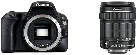 Canon EOS 200D Digitale Spiegelreflexkamera (24,2 Megapixel, 7,7 cm (3 Zoll) Display, APS-C CMOS-Sensor, WLAN mit NFC, Full-H