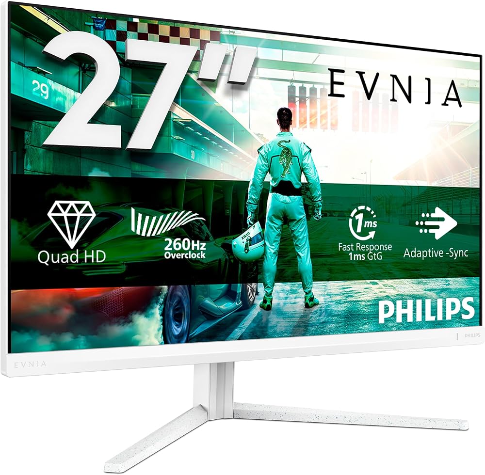 Philips 27M2N3501PA 27 Inch WQHD 260Hz Fast IPS HDR10 G-Sync White