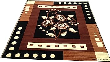 Paradise Carpet Creation Traditional Carpet (Black, Acrylic, 5 X 7 Feet)
