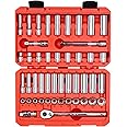 TEKTON 3/8 Inch Drive 6-Point Socket and Ratchet Set, 47-Piece (5/16-3/4 in., 8-19 mm) | SKT15301