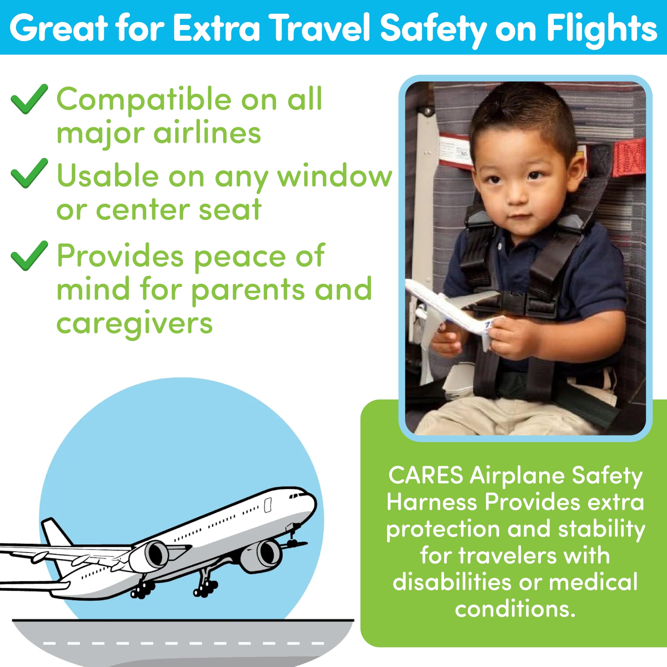 Cares Airplane Safety Travel Harness For Kids - Toddler Travel Restraint - Provides Extra Safety For Children on Flights - Light Weight, Portable, Easy to Store and Installs In Minutes.