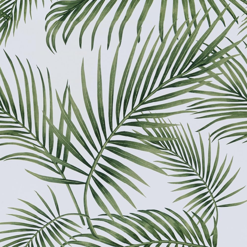 Hode Self Adhesive Wallpaper Green Leaf 90x1000cm Vinyl Wrap for Kitchen