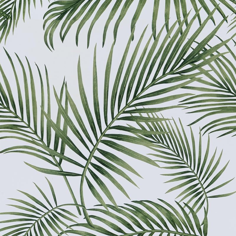 Hode Self Adhesive Wallpaper Green Leaf 90x1000cm Vinyl Wrap for Kitchen
