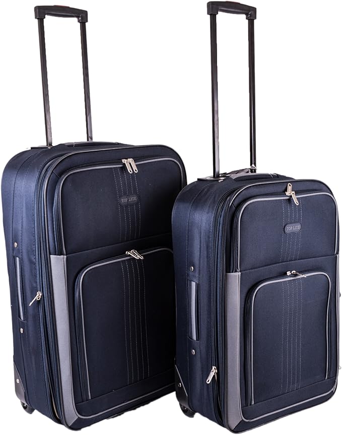TC02 NAVY GREY 23" & 26" Set of 2 ultralight suitcases 2 wheels