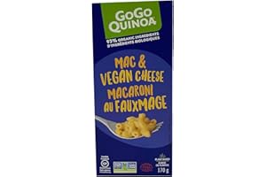 GoGo Quinoa Mac & Vegan Cheese, 170g, Non-GMO | Gluten-Free & Wheat-Free | Vegan | 18g of Protein | Source of B12 | Made in C