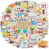 MonEnfance 300 PCS Book Stickers for Kids Reading Bookish Stickers for Book Lover Gifts Accessorises Vinyl Sticker for Water Bottle Laptop Phone Case Binder
