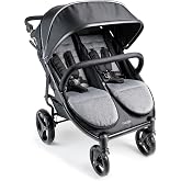Gaggle Roadster Duo 2 Seat Side by Side Double Stroller | Twin toddler stroller 27 lbs, compact folding, independent recline, all terrain wheels, Disney park approved.