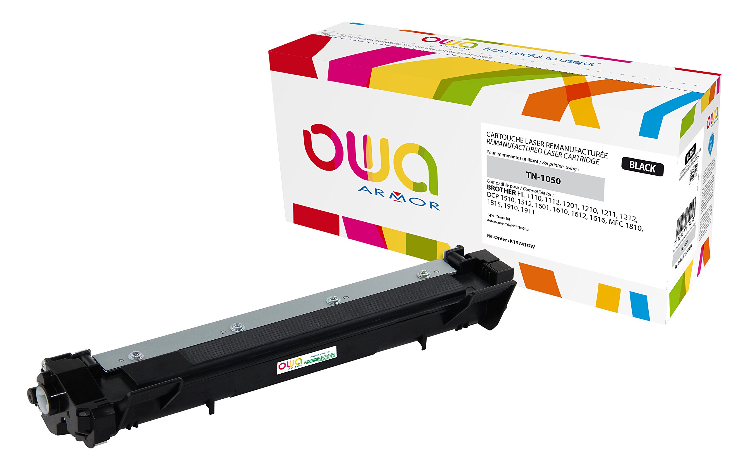 Armor TN-1050 Remanufactured Laser Toner Compatible with Brother DCP Printer Black