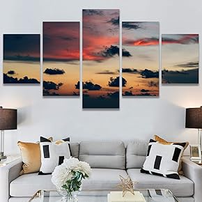 SIGNWIN 5 Panel Canvas Wall Art Colors of...