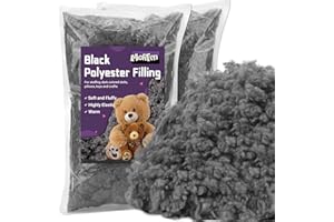 MORFEN 10.58Oz/300g Black Grey Polyfill Stuffing, Pillow Stuffing, Black Fiber Fill, Poly Filling Stuffing for Stuffed Animals, Heat Polyester FiberFill, Premium Polyfill Stuffing for Crochet