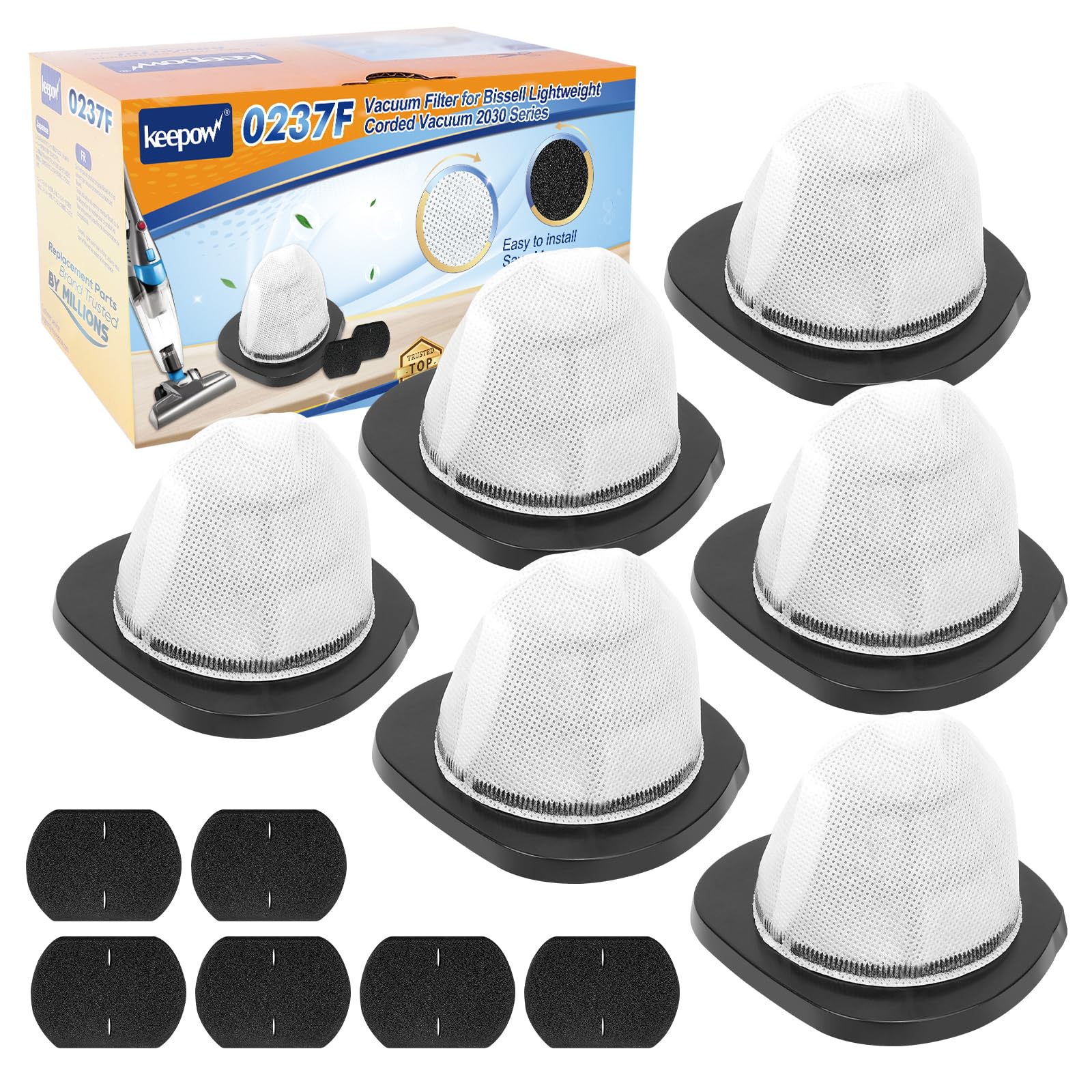 Photo 1 of KEEPOW 2030 Vacuum Filters Fit for Bissell Featherweight Vacuum 2030, 2030L, 20303, 20306, 20307, 20309, 2030H, 2030V, 2030X, 2030Z (6+6)