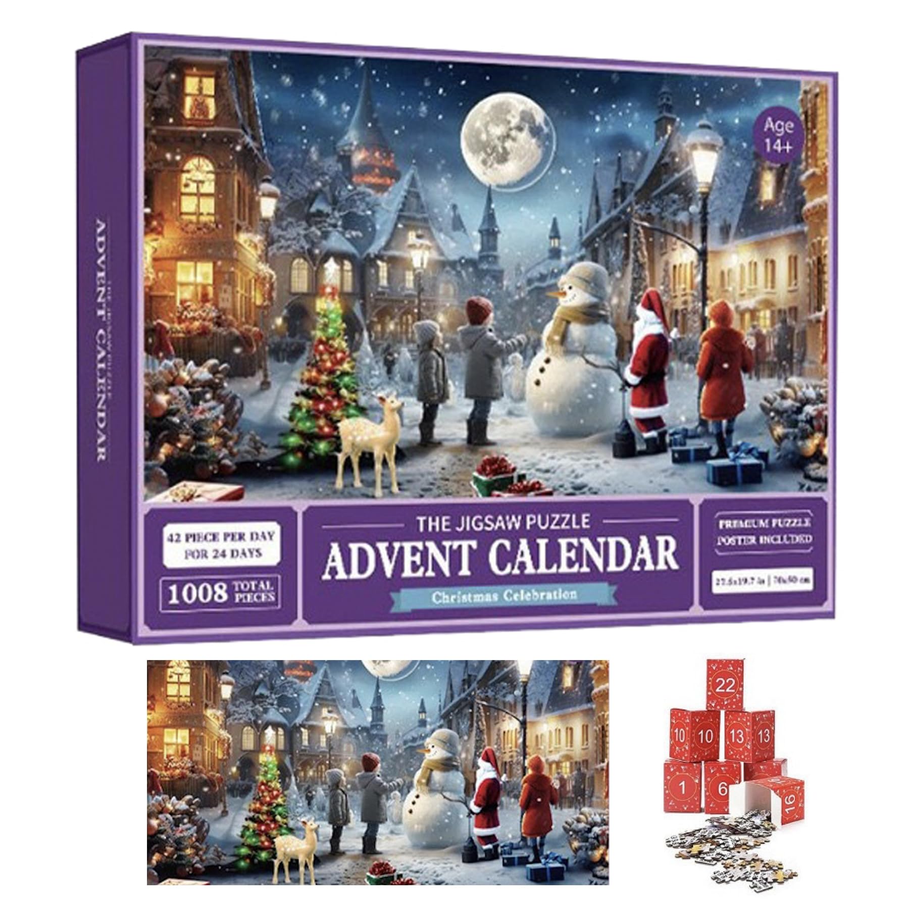 Photo 1 of Christmas Countdown Advent Calendar 24 & 25-24 Days Fishing Lures Set, Xmas Gifts for Fisher Fans of Both Adults and Kids (SNOWMAN)