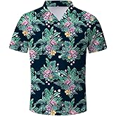GANMP Mens Funny Hawaiian Shirts Summer 3D Graphic Button Down Short Sleeve Tropical Holiday Beach Aloha Shirt