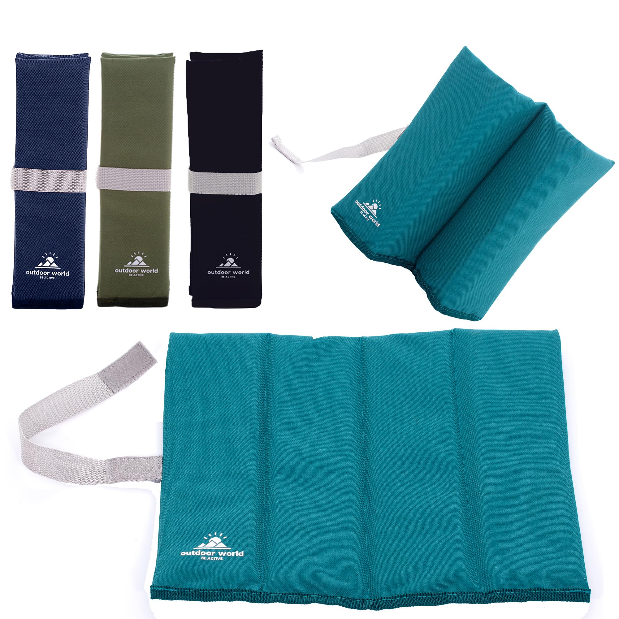 Outdoor World X-Large Folding Sit Mat – Lightweight Waterproof Foam Seat Pad for Camping, Hiking, Festivals & Picnics – Compact Foldable Cushion for Outdoor, Stadiums & Garden Use (Teal, X-Large)