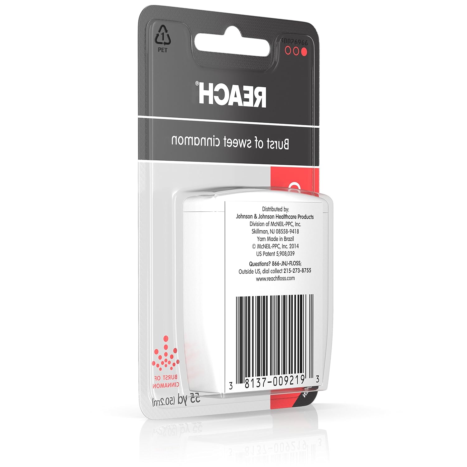 Reach Cleanburst Waxed Dental Floss, Oral Care, Cinnamon Flavored, 55 Yards (Pack of 6) : Beauty