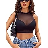 Avidlove Women Camisole Tops Sexy Mesh Tank Top See Through Undershirts Sheer Clubwear