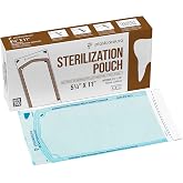 200 5.25 x 10 Self Sealing Sterilization Pouches - Autoclave Sterilizer Bags Pouch for Sterilizing Dental Medical Instruments and Cleaning Tools - Latex-Free, Color Changing Indicator by PlastCare USA