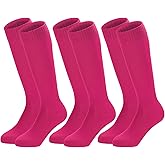 Regilt 3 Pairs Kids Youth Baseball Socks Cushioned Soccer Football Softball Socks for Boys Girls
