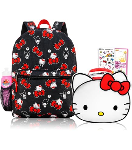 My Melody Kuromi Hello Kitty Backpack Bundle w/ 16in Bookbag + More