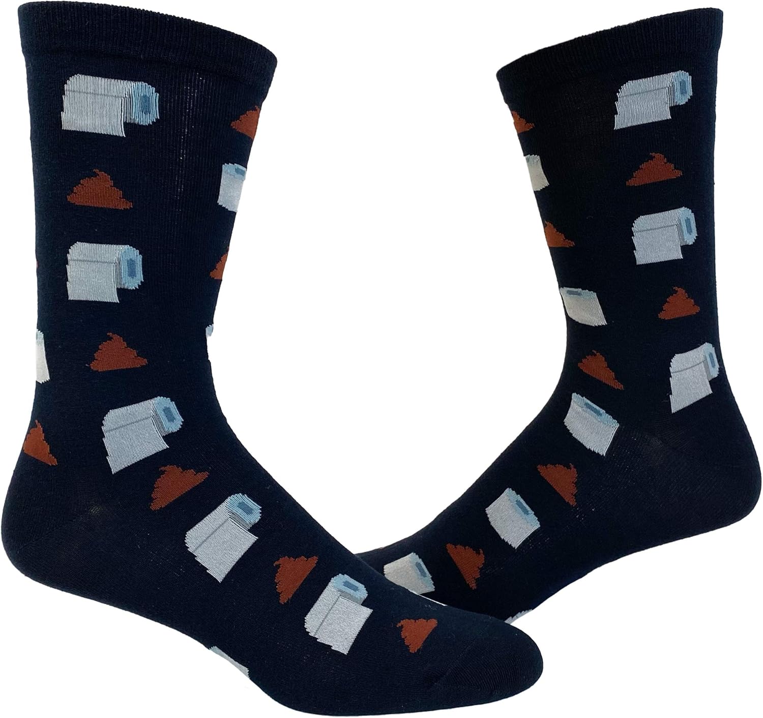 Men's Toilet Paper And Poop Socks Funny Bathroom Humor TP Turd Graphic