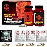 Rescue Detox 7 Day Thermogenic Permanent Detox Kit - Full Body Detox Cleanse for Women and Men - Body Detox Pills for Stomach Detox Cleanse - 100ct Capsules with Bonus Instant Ice Caps