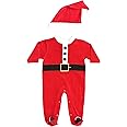 Just Love Christmas Coverall for Baby & Infant with Matching Santa Hat