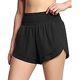 THE GYM PEOPLE Women's High Waisted Worktout Shorts Quick Dry Running Athletic Shorts with Mesh Liner Zipper Pocket
