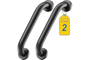 AHAILUOO Handle Φ1.2”,Stair Hand Railing Safety Handle Bar Iron Outdoor Deck Rail Safety Handle Bar Banister Rail Deck Hand Rail Rustic Pipe Stainless Steel (12” x 1.2 ”, 2Pack)