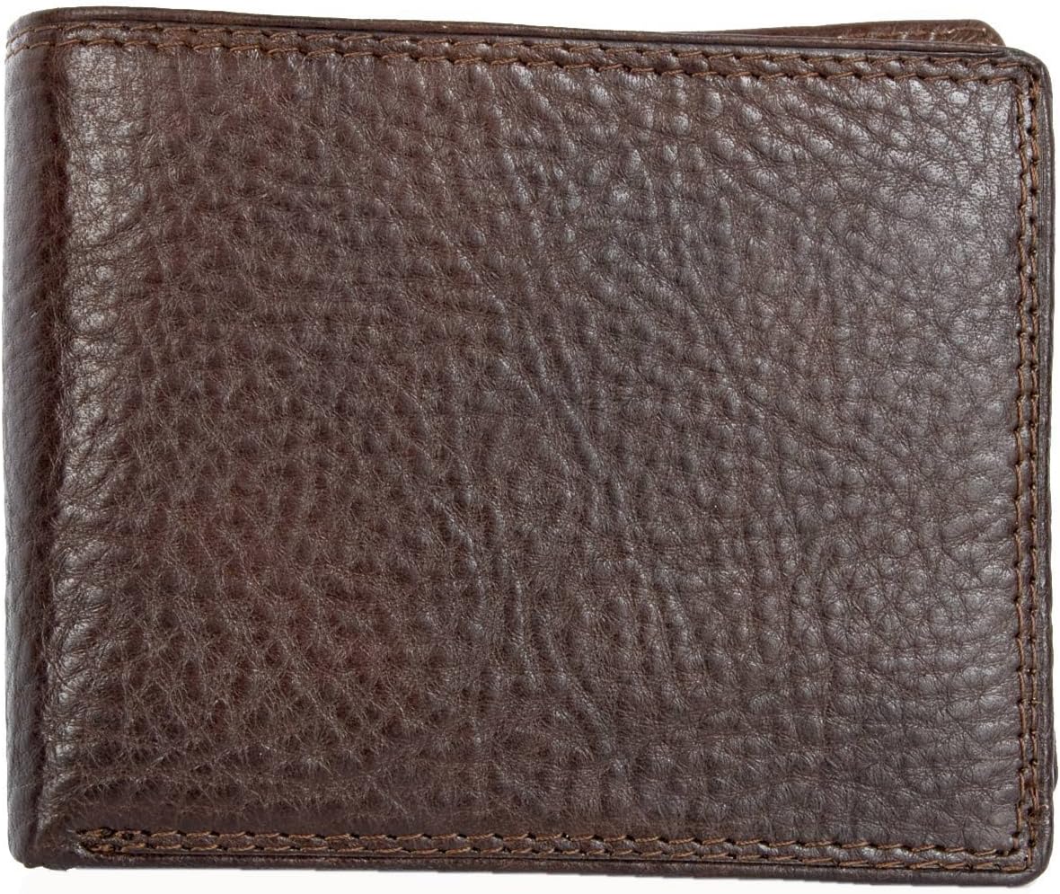 FLW Men's brown genuine leather wallet made of durable leather