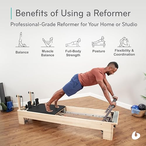 Studio Reformer with Revo Footbar, Balanced Body Pilates Reformer Machine | Studio-grade Pilates equipment built for home gym or professional studio use.