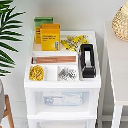 IRIS USA Plastic Drawer Storage Organizer Rolling