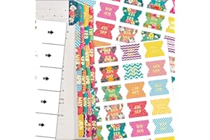 Cualfec 60 Monthly Tab Stickers Cute Design Monthly Planner Index Tabs Gold Foil Letters Easy Fold Durable Sticker with Matte Lamination