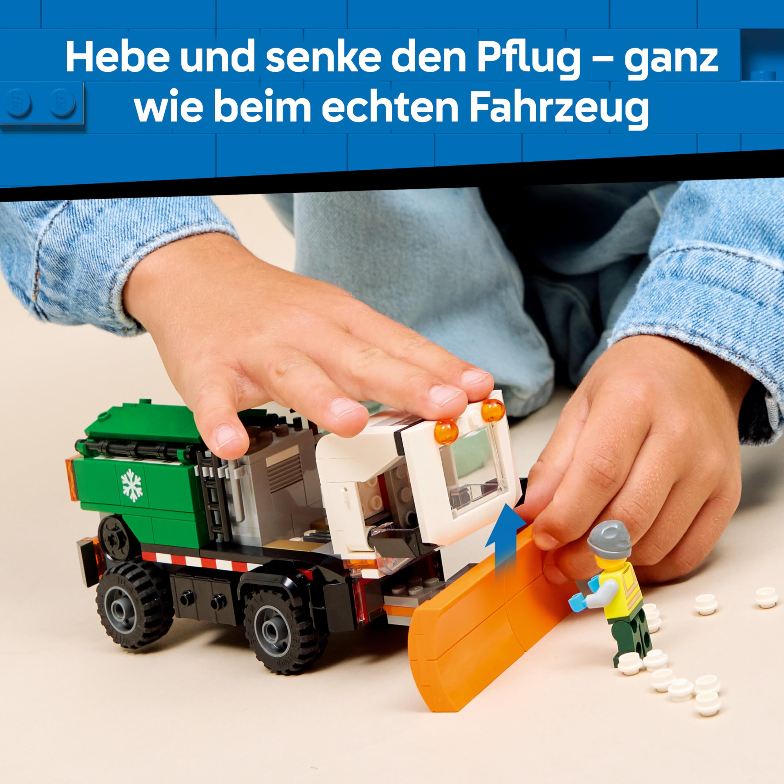 LEGO City Schneepflug - Spielzeug Set mit Minifigur, Werkzeugen und Streufunktion - Geburtstagsgeschenk für Jungen ab 6 Jahren und Technikfans - 60490 5