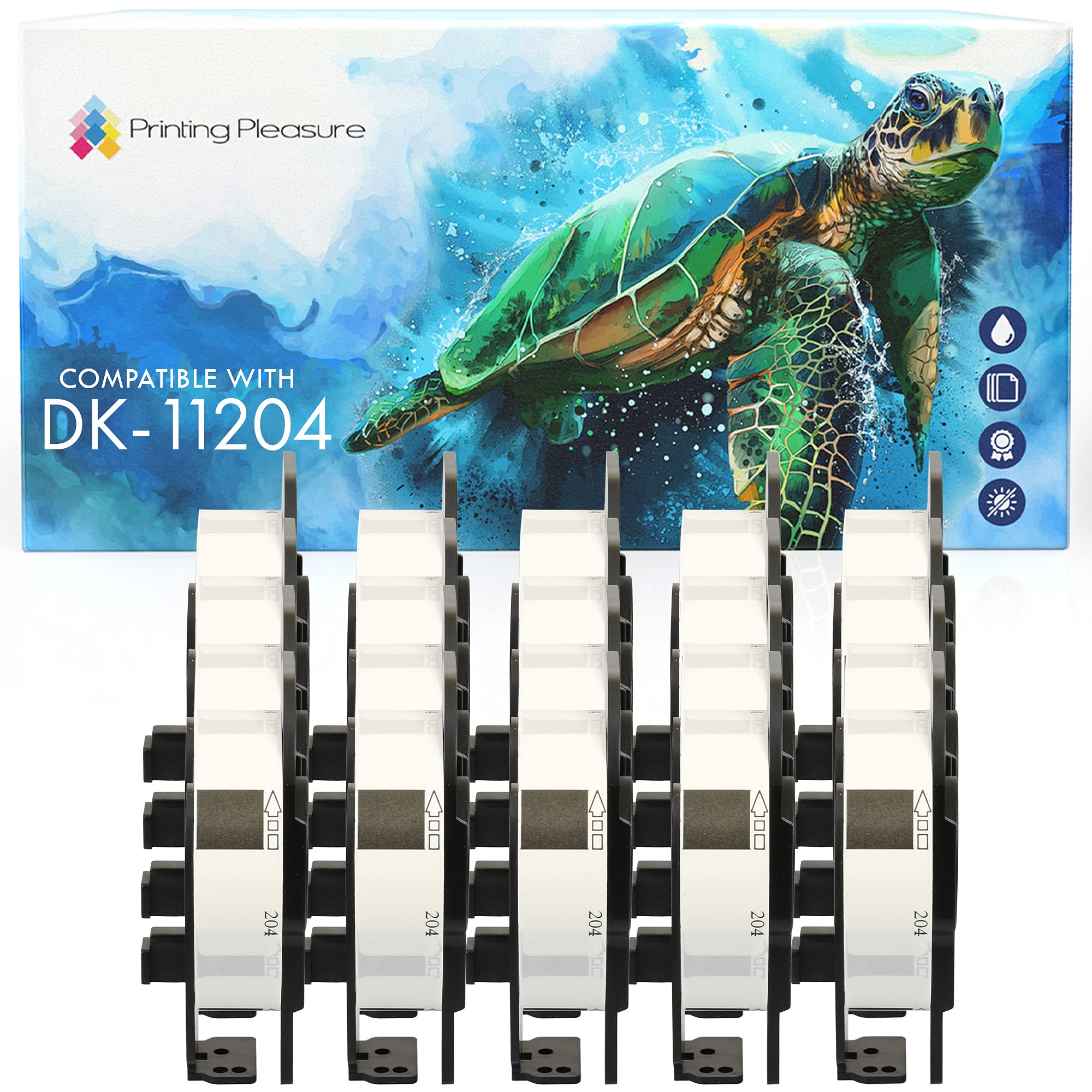 Printing Pleasure 20x DK-11204 17mm x 54mm White Standard Address Labels (400 Labels per Roll) Compatible with P-Touch QL-500 550 570 700 710W 720NW 800 810W 820NWB 1100 1110NWB Label Printers