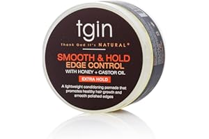 THANK GOD IT'S NATURAL tgin Smooth & Hold Edge Control Infused With Nettle Leaf & Castor Oil For Natural Hair - Dry Hair - Curly Hair - 4 Oz