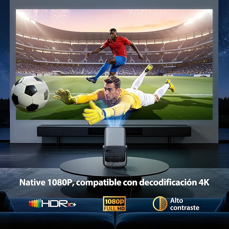 Proyector 1080P HDR10+, Memoria de 32 GB【Apps integradas】