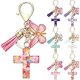 Sureio Cross Butterfly Keychains for Women Christian Resin Keychain Bulk for Mother's Day Backpack Purse Wallet Bag