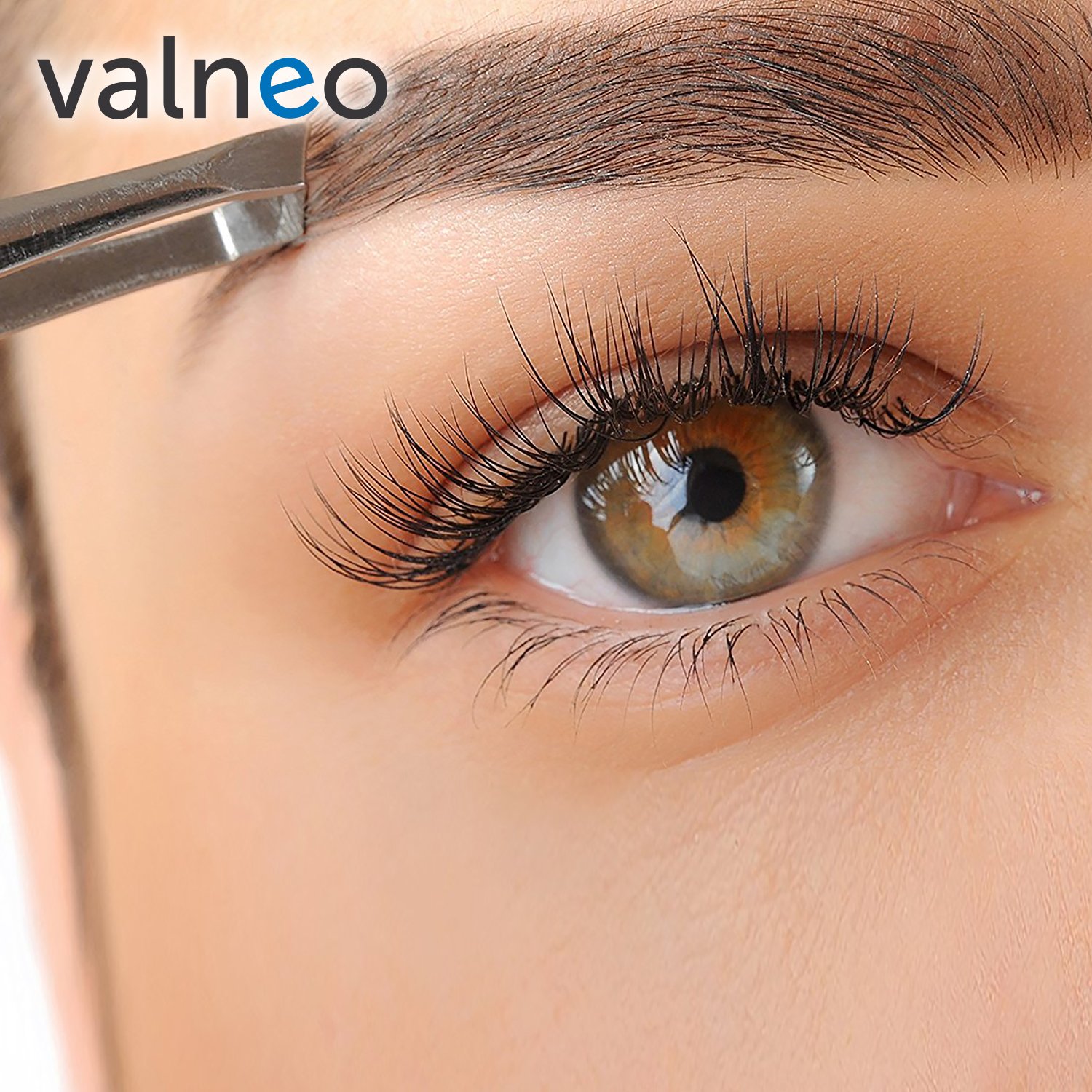 VALNEO Edelstahl Pinzette mit Ergonomie-Fingerauflage, Aufbewahrungsetui und präziser Spitze | 2 Jahre Zufriedenheitsgarantie | Haarentfernung, Augenbrauenpinzette Set