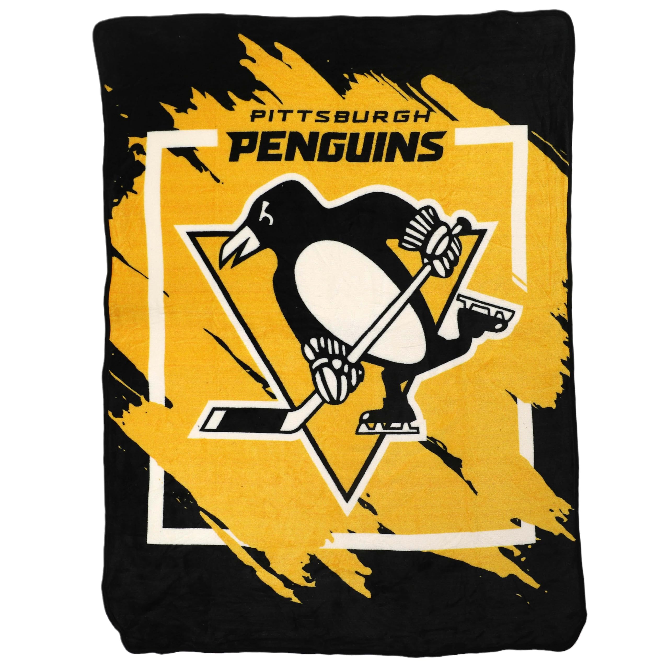 Northwest NHL Pittsburgh Penguins Micro Raschel Throw Blanket, 46" x 60", Dimensional Image