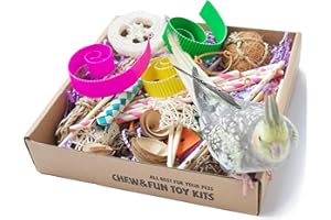 Vildroohowl Bird Toys - Natural Foraging & Shredding Box for Parrots | Colorful Chew Toy | Ideal for Cockatiels, Conures, Lov