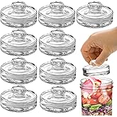 YOUEON 9 Pack Fermentation Glass Weights with Easy Grip Handles for Wide Mouth Mason Jars, Pickling Jars, Glass Fermentation Weights for Fermenting Kit, Sauerkraut, Kimchi and More