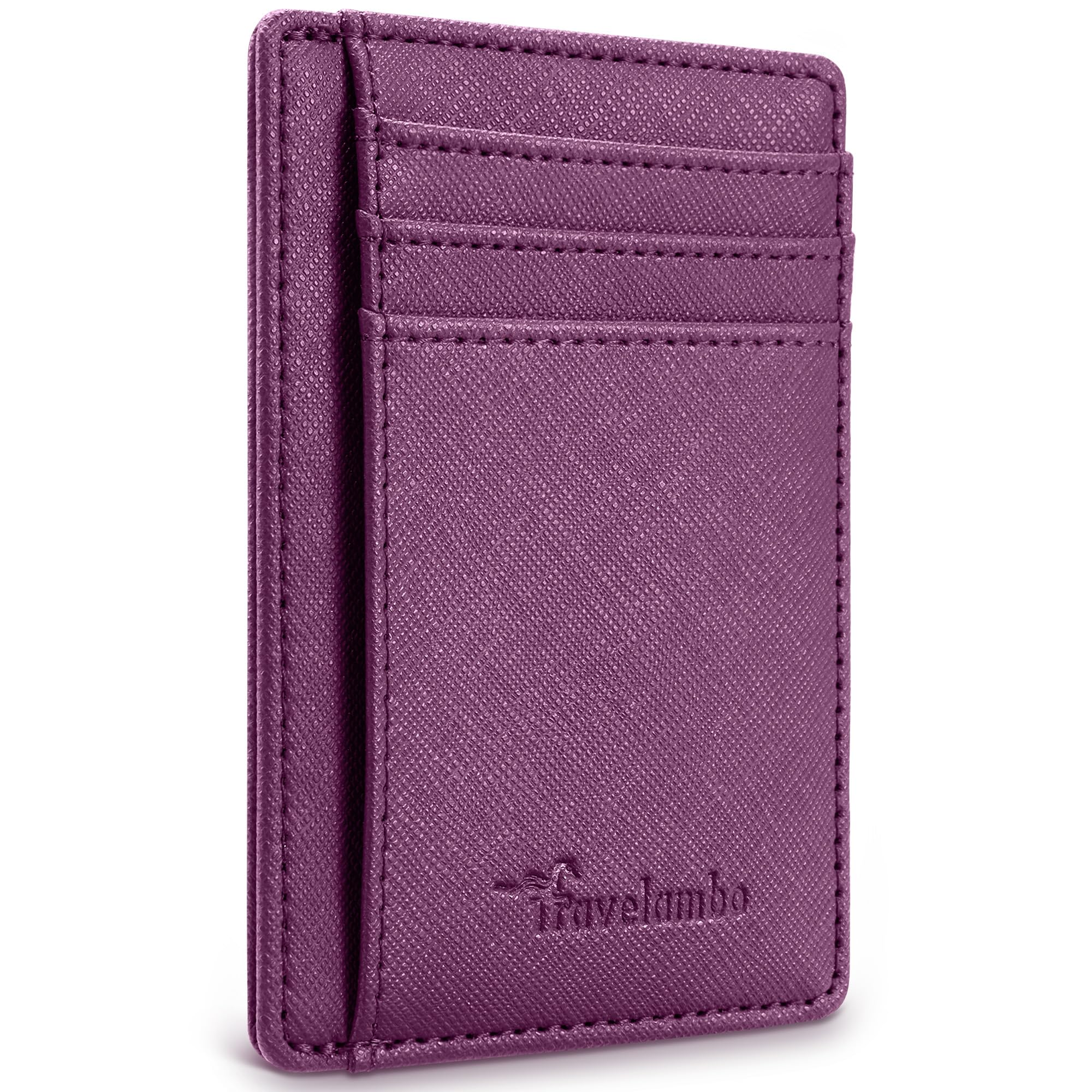 Photo 1 of Travelambo Slim Wallet Front Pocket Minimalist Leather RFID Blocking Medium Size