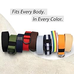maikun Canvas Web Belt Silver Double D-ring Buckle
