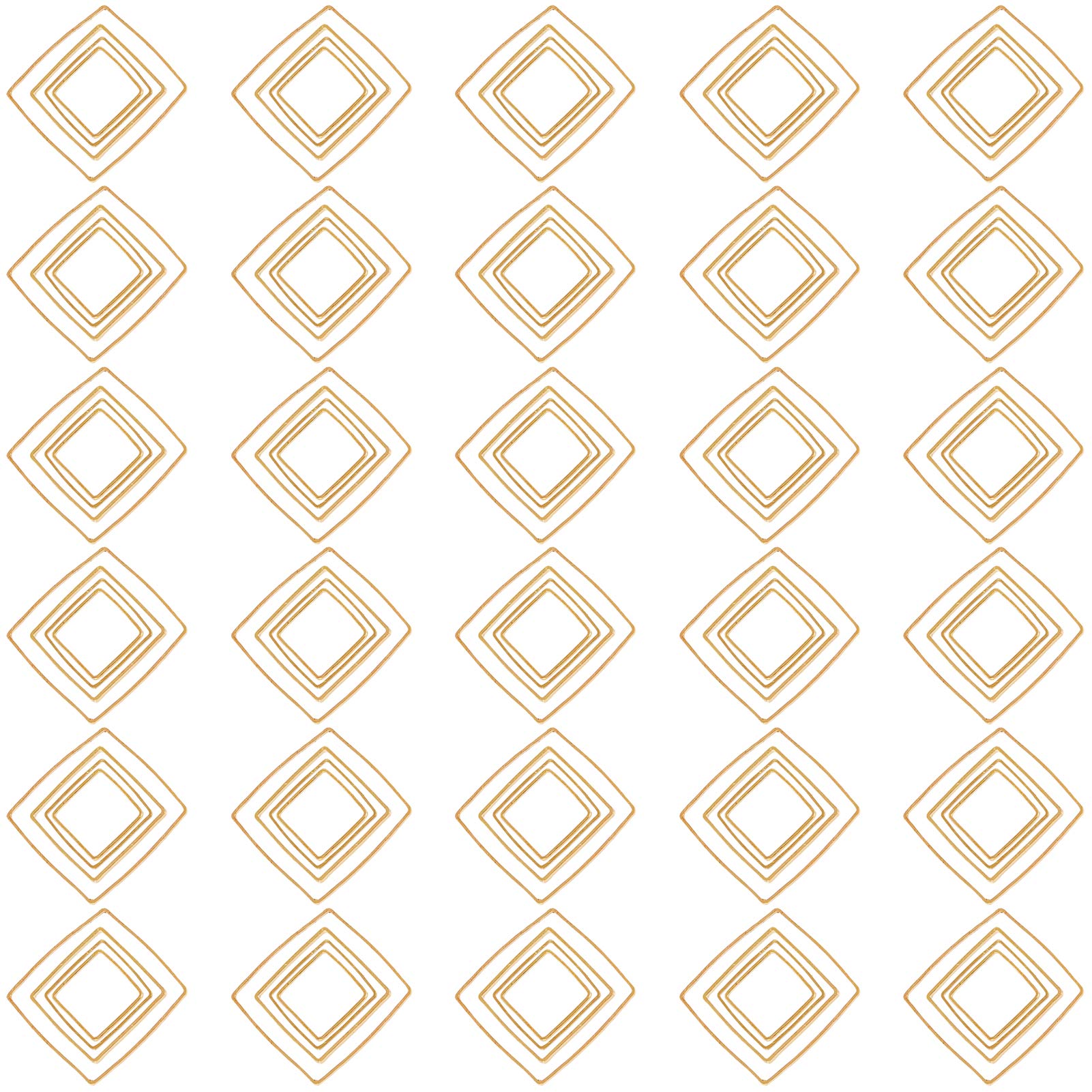 SUNNYCLUE 120pcs 4 Size Square Open Bezel Charms Links Connector Pendant Frame Stainless Steel Glod Color Earring Pendant for Women Earring Making DIY Jewelry Making Findings