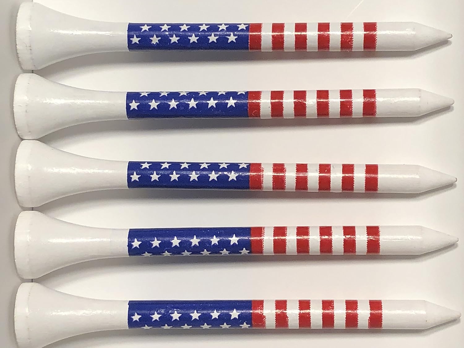 QuattroTee American Flag Golf Tees Wooden 23/4" Pack