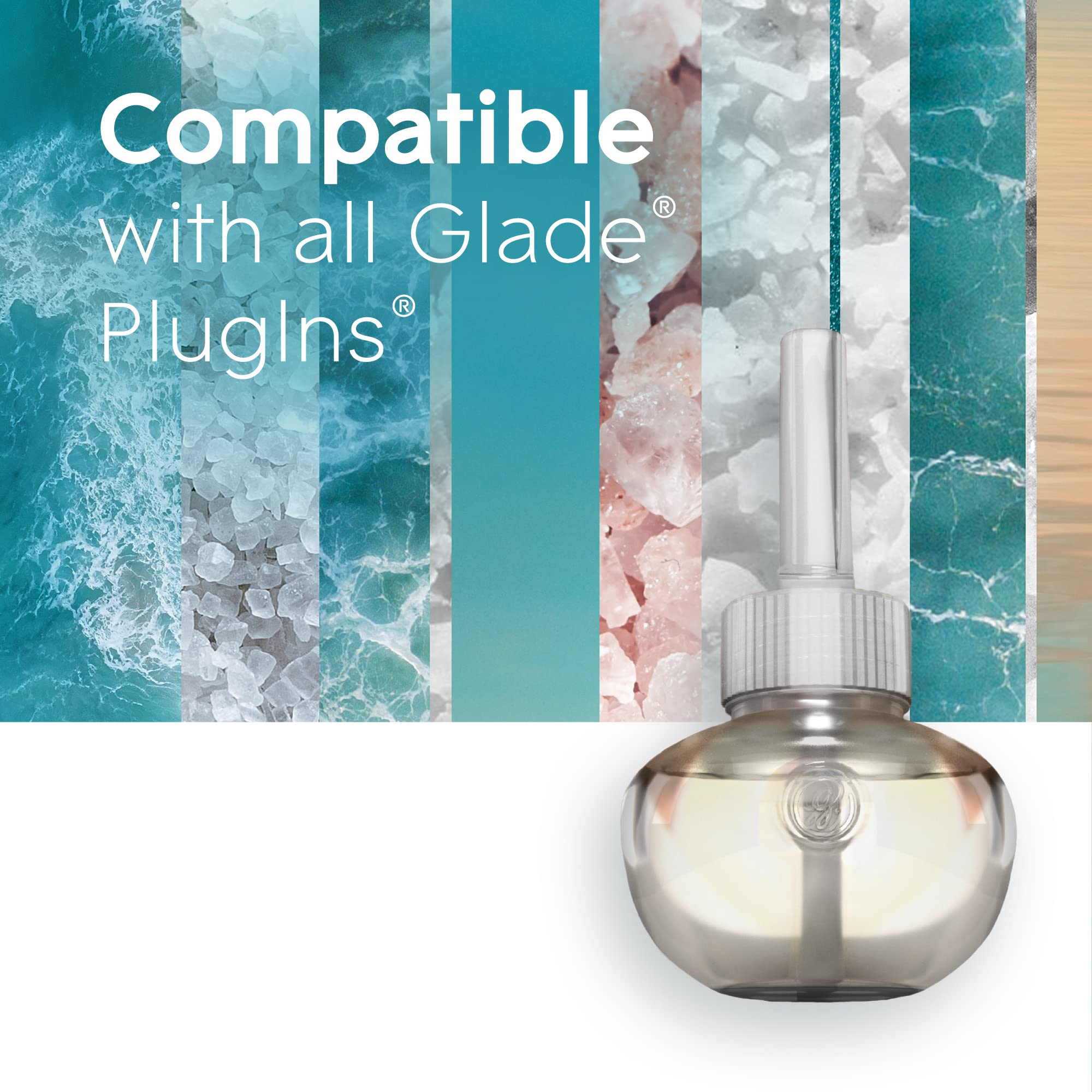 Glade PlugIns Refills Air Freshener, Scented and Essential Oils for Home and Bathroom, Sky & Sea Salt, 1.34 Fl Oz, 2 Count