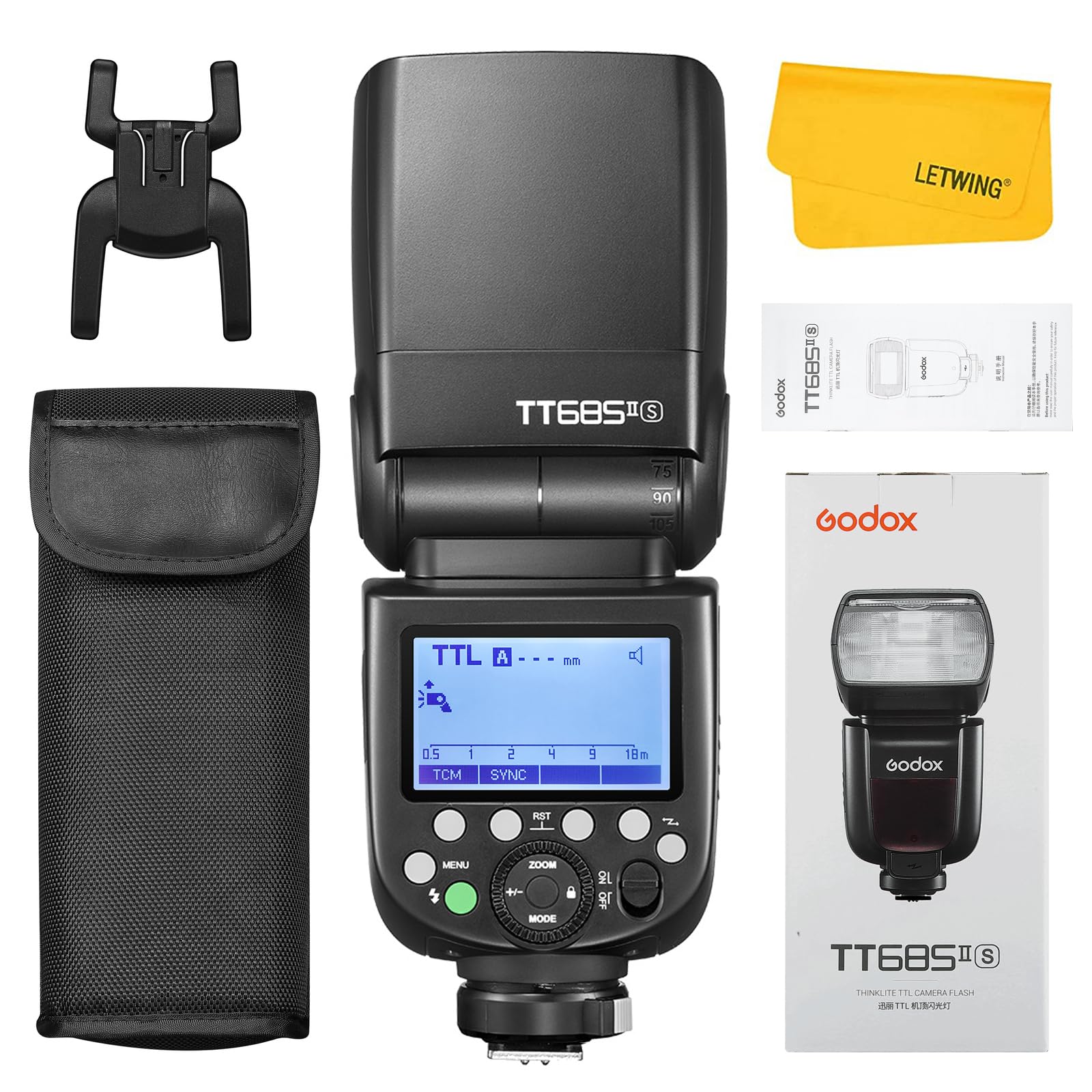 GODOX TT685II-S TT685SII Speedlite for Sony, HSS 1/8000s GN60 2.4G Wireless Transmission TTL Camera Flash Strobe Compatible for Sony Camera